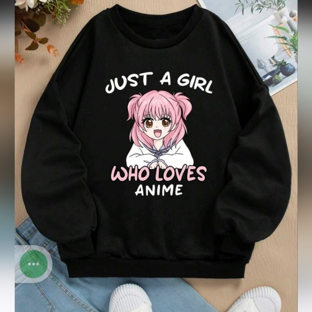 Black Anime Girl Sweatshirt